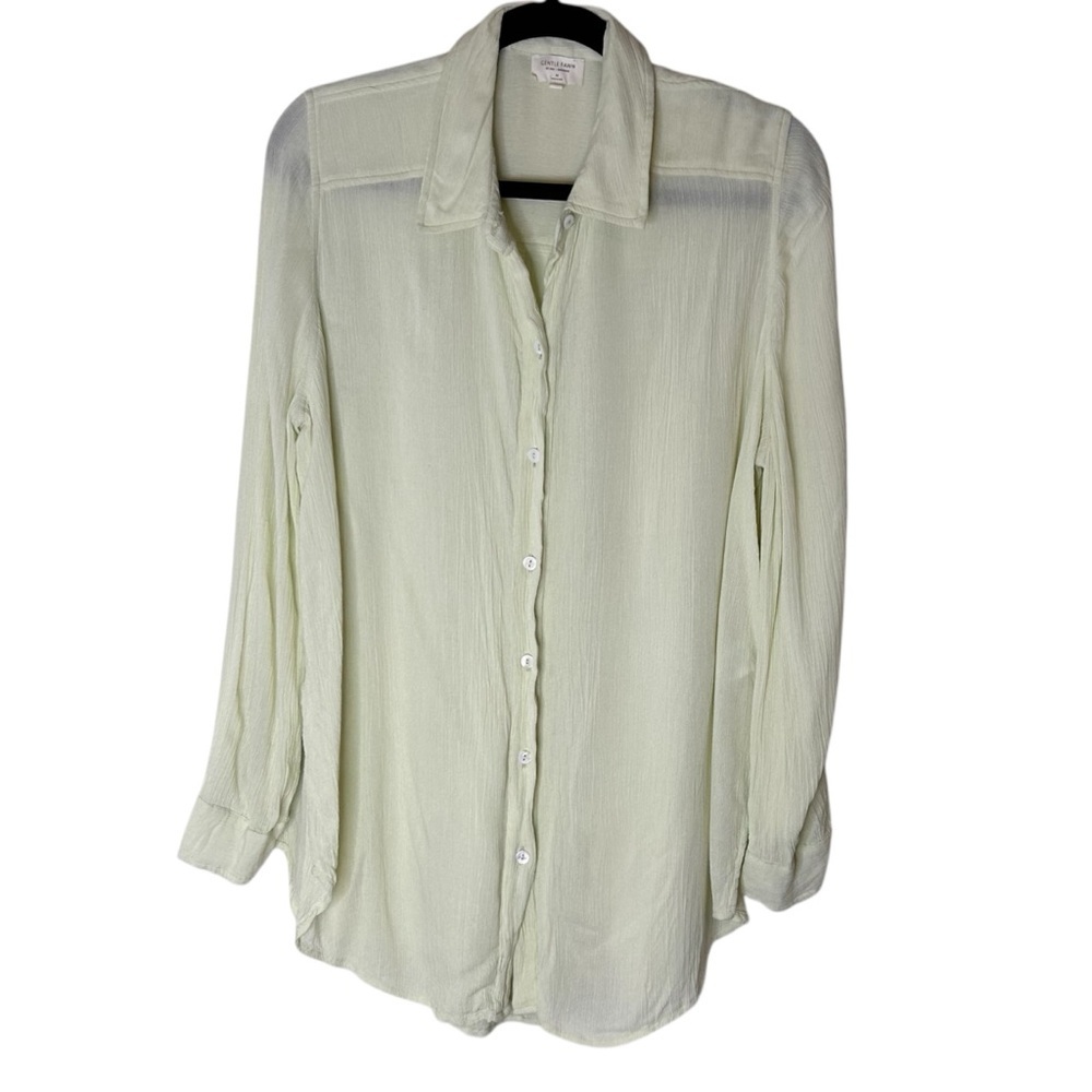 Gentle Fawn Women's Gauzy Button Up Long Sleeve Blouse- Size Medium